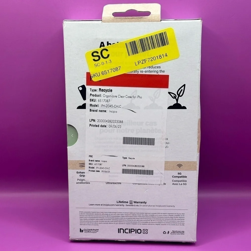 New Incipio Organicore Clear phone case w black trim for iPhone 14pro & promax